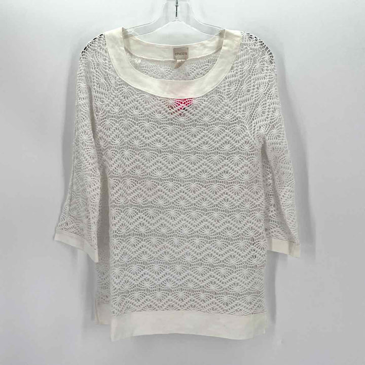 Size M Chico's White Knit Shirt
