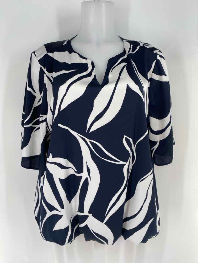 Size 14 Chico's Navy Print Shirt