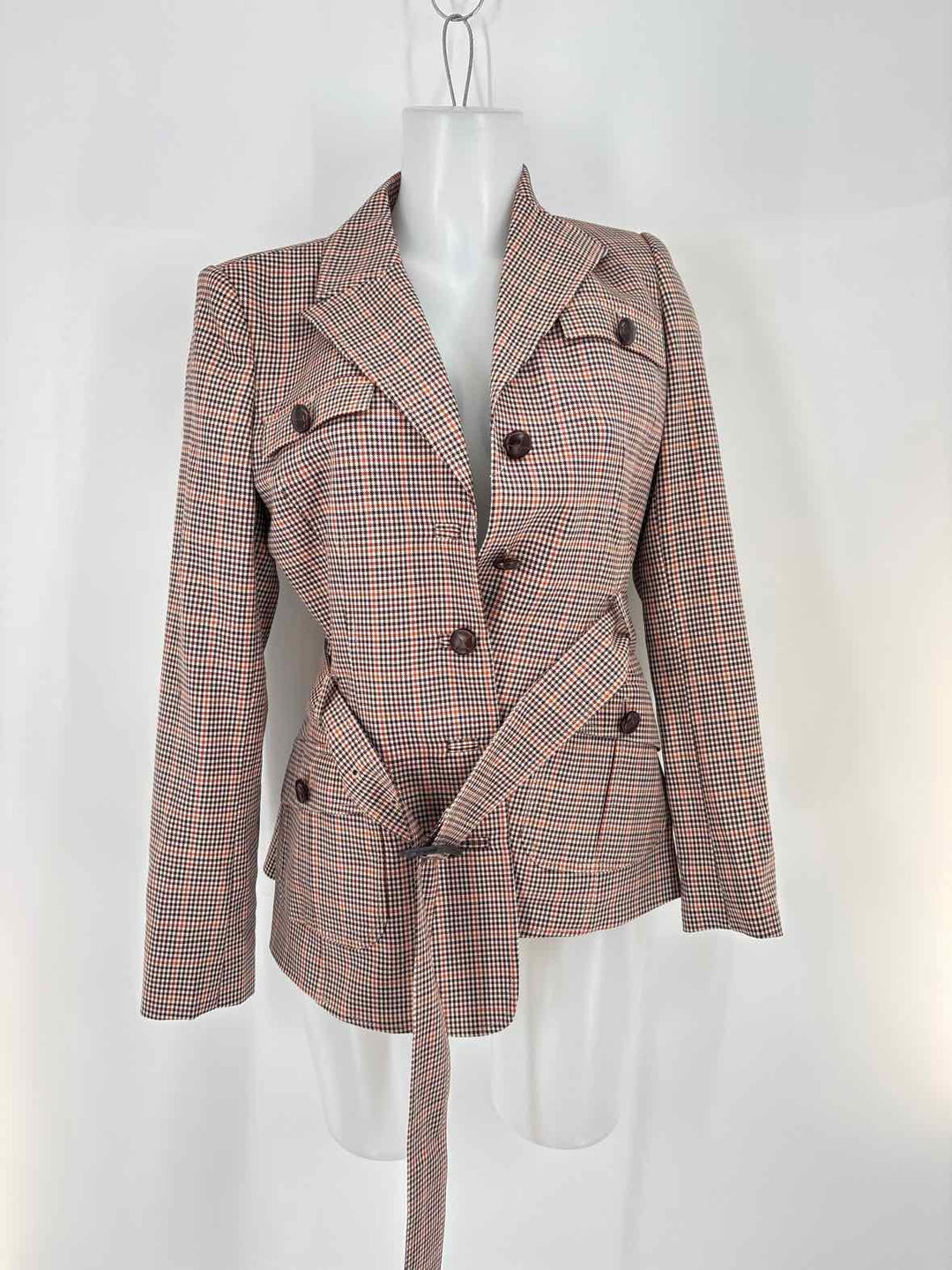 Size 8 Brooks Brothers Brown Print Jacket