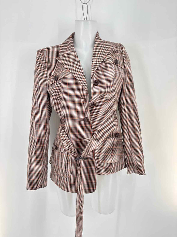 Size 8 Brooks Brothers Brown Print Jacket