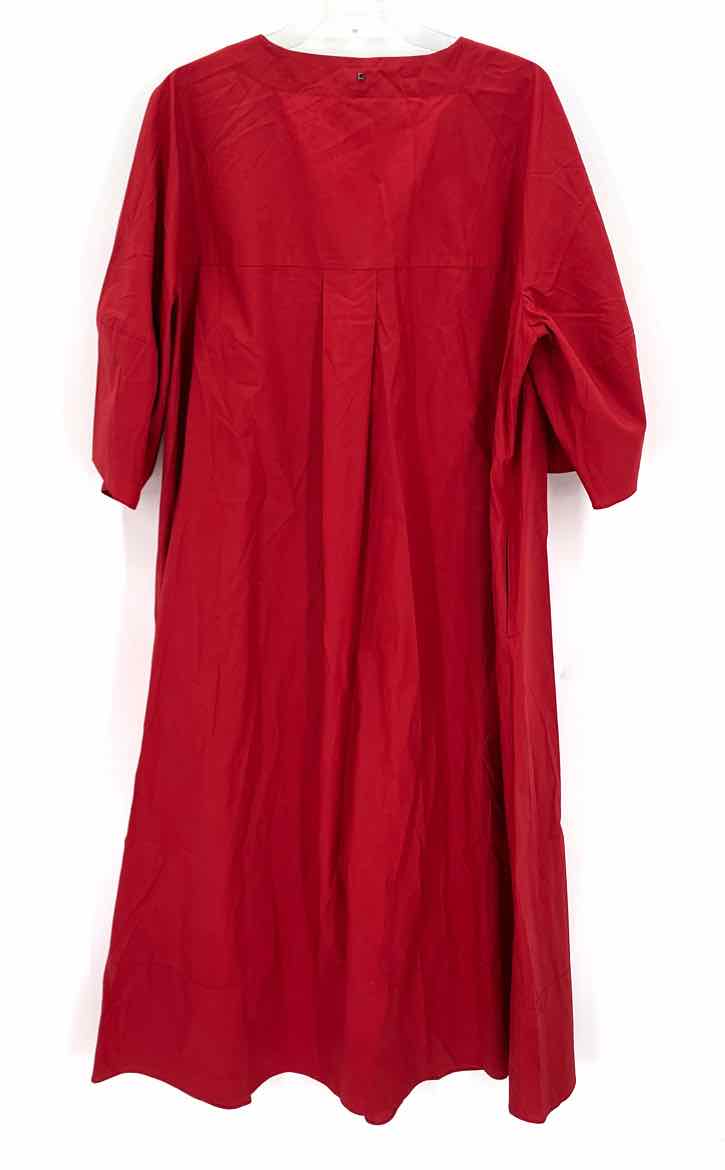 Size 14 MARINA RINALDI Red Cotton Dress