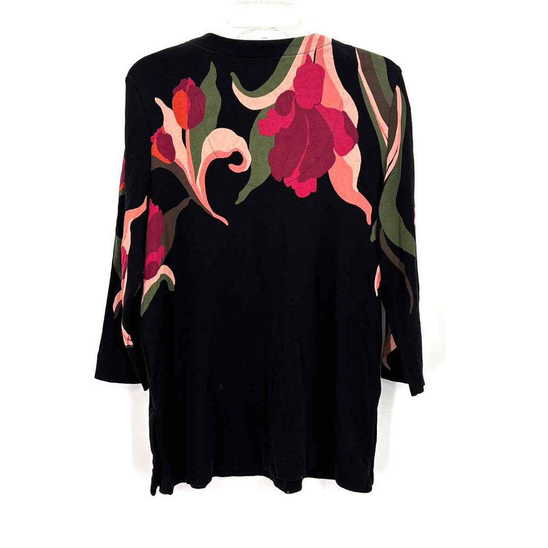 Size L Chico's Black Print Shirt