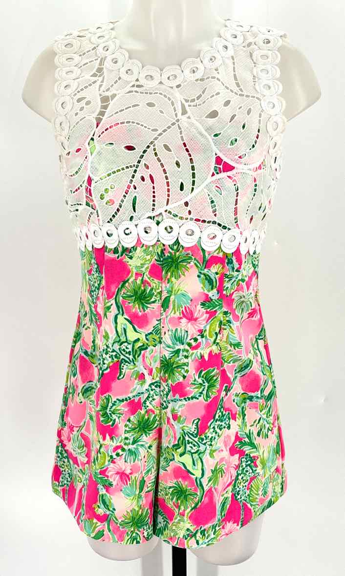 Size 4 Lilly Pulitzer Multi-Color Lace Romper