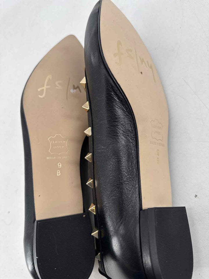 Shoe Size 9 Black Leather Flats