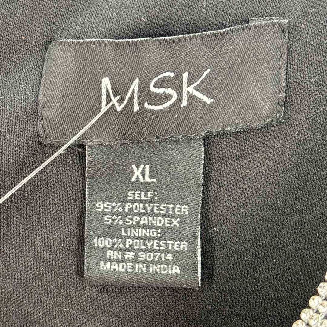 Size XL MSK Black Knit Rhinestone Dress