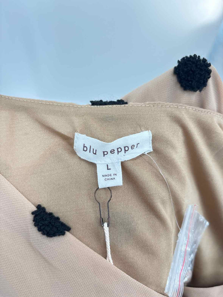 Size L BLU PEPPER Tan Shirt