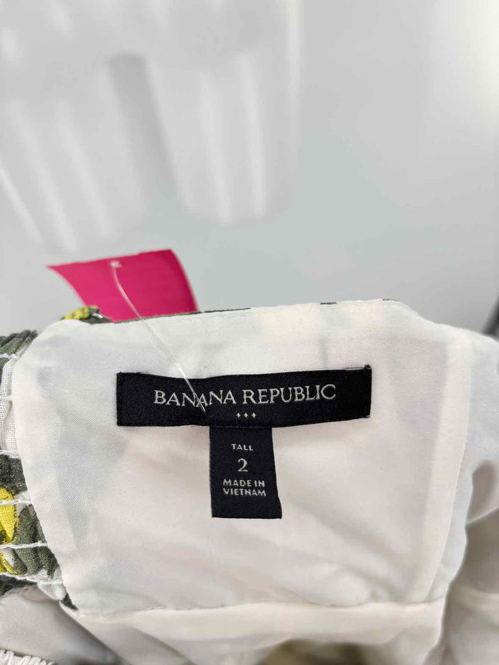 Size 2 Banana Republic Yellow Print Dress
