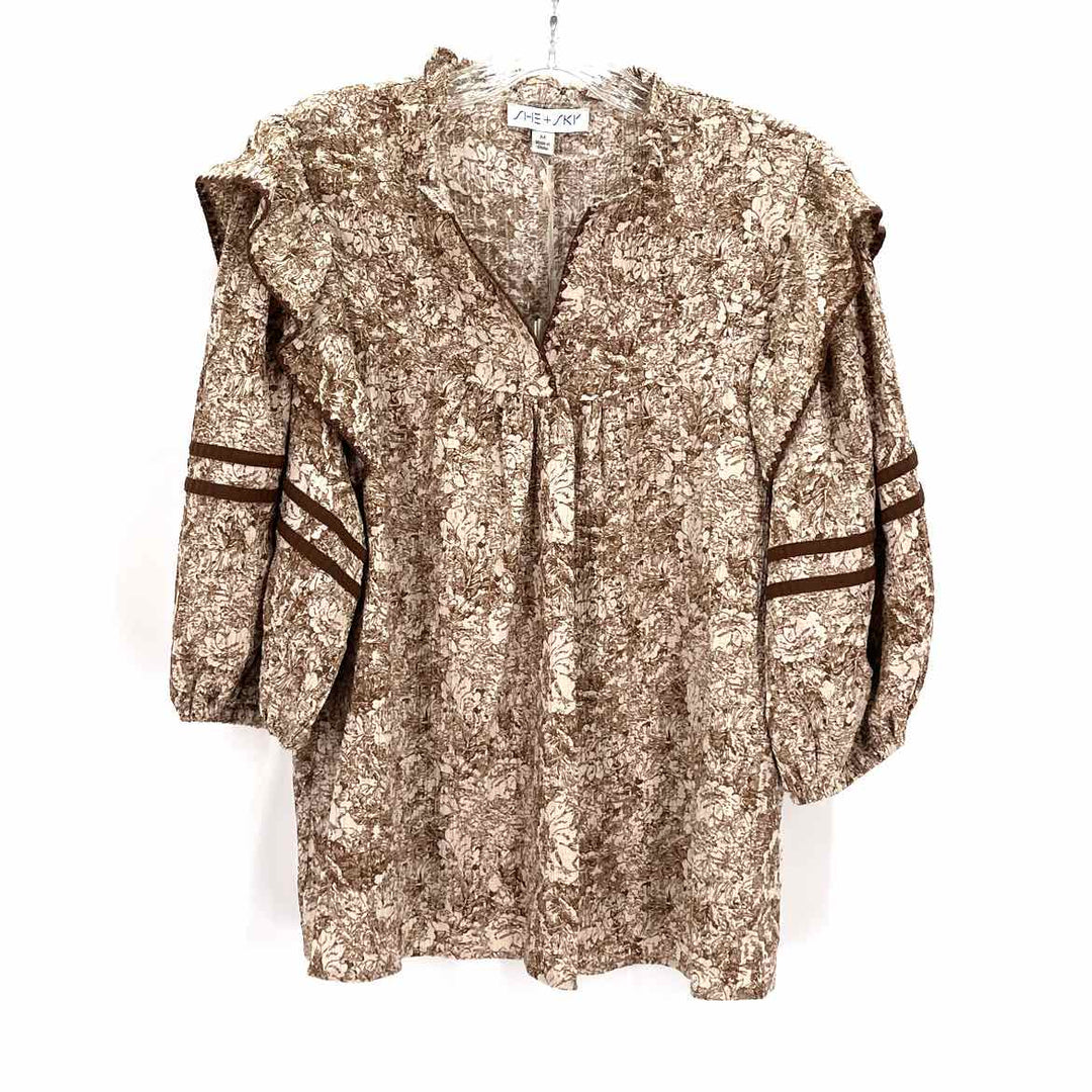 Size M Brown Print Shirt