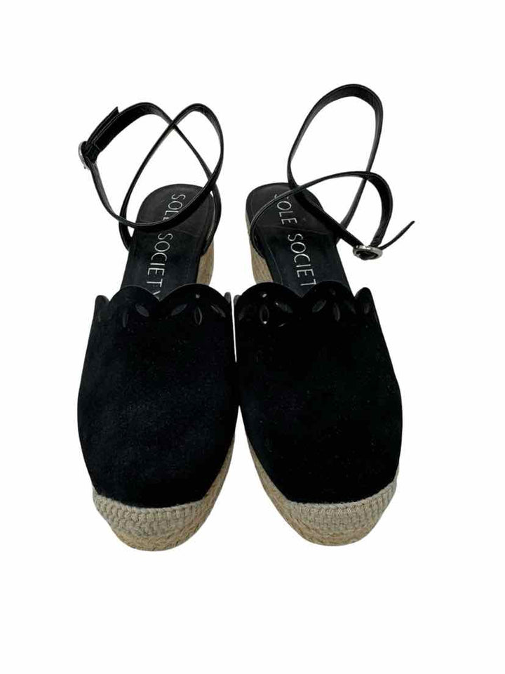 Shoe Size 9 SOLE SOCIETY Black Suede Sandals