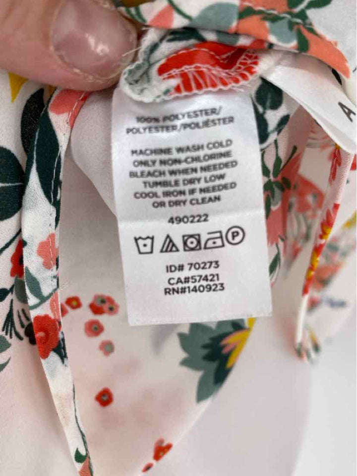 Size M LOFT White Print Shirt