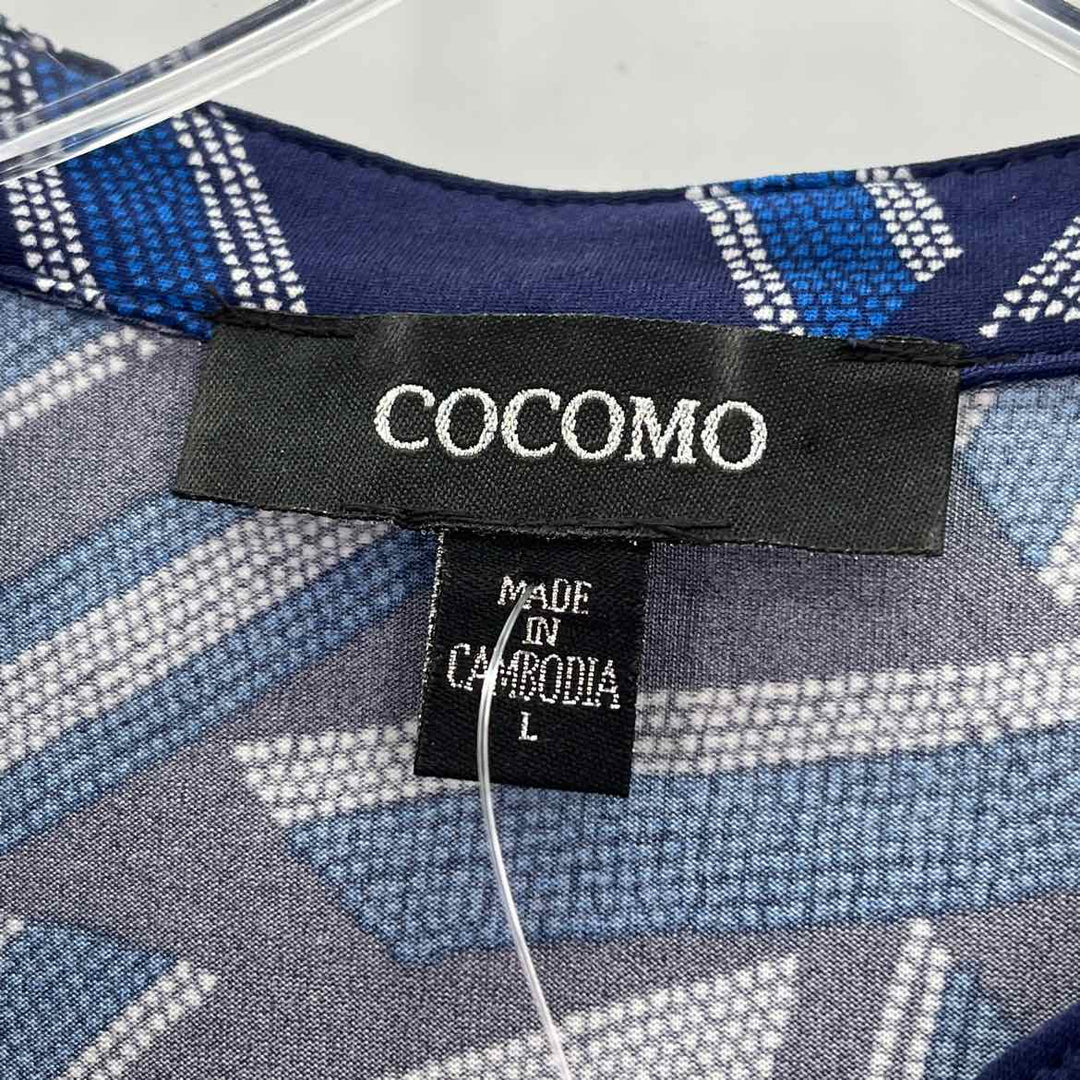 Size L Blue Print Shirt