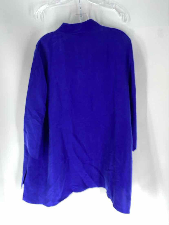 Size 1X Eileen Fisher Purple Silk Shirt