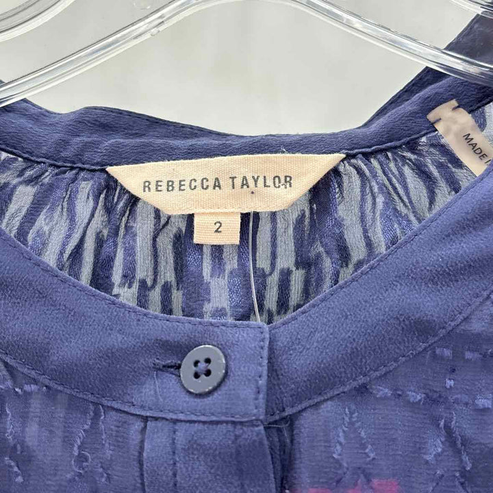 Size 2 REBECCA TAYLOR Blue Shirt