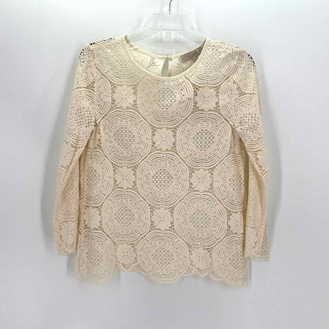 Size S LOFT Ivory Lace Skirt