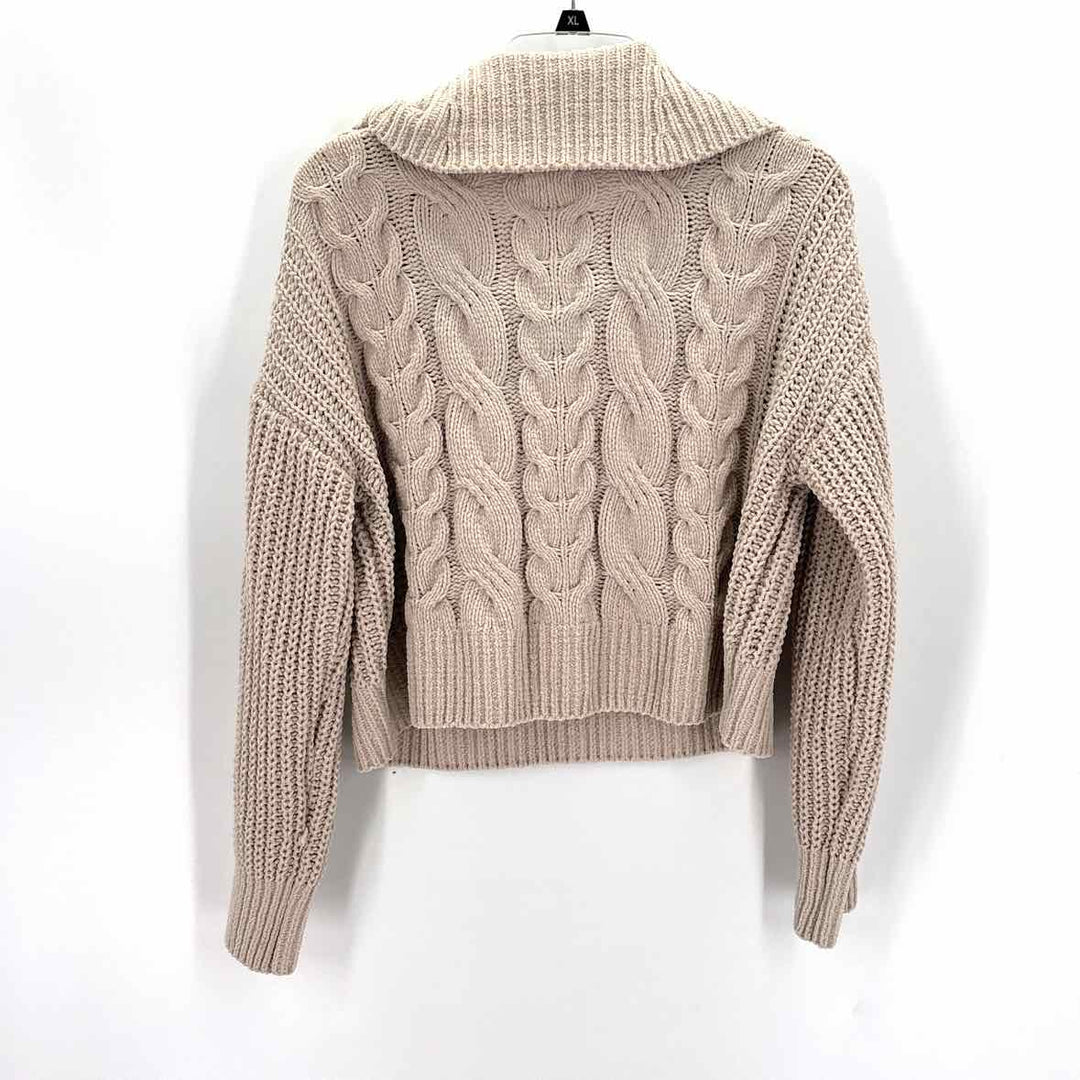 Size L PINK ROSE Tan Sweater