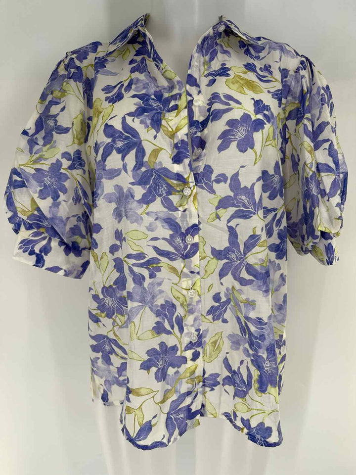 Size M Vince Camuto Purple Print Shirt