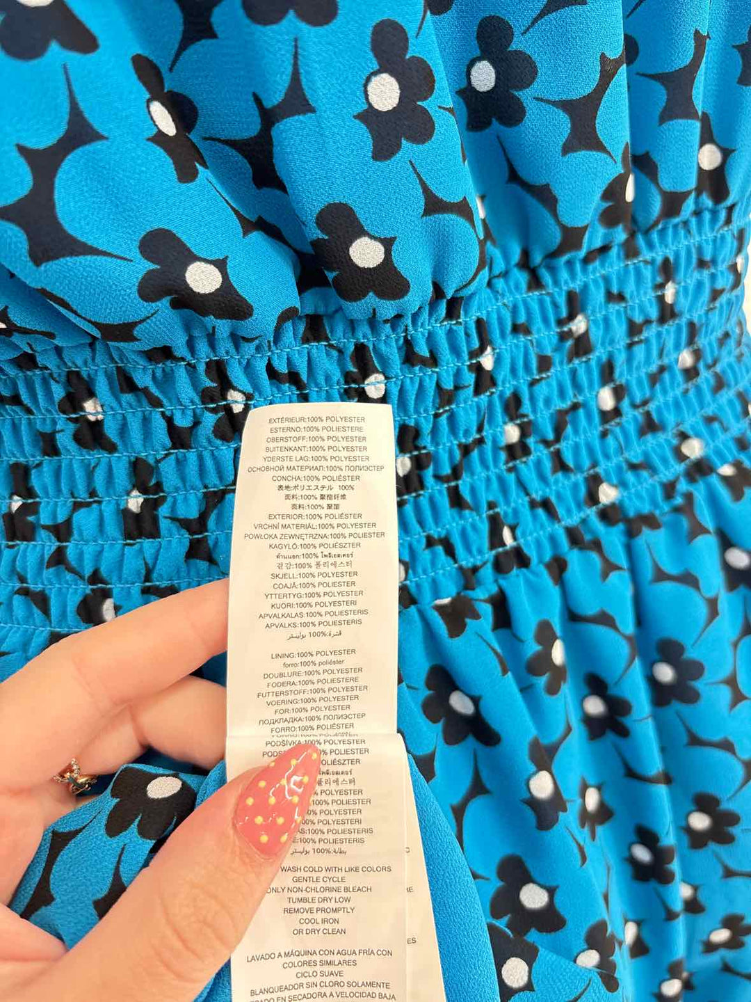Size M Michael Kors Blue Print Dress