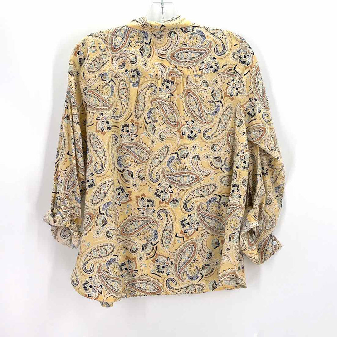Size S J JILL Yellow Print Shirt
