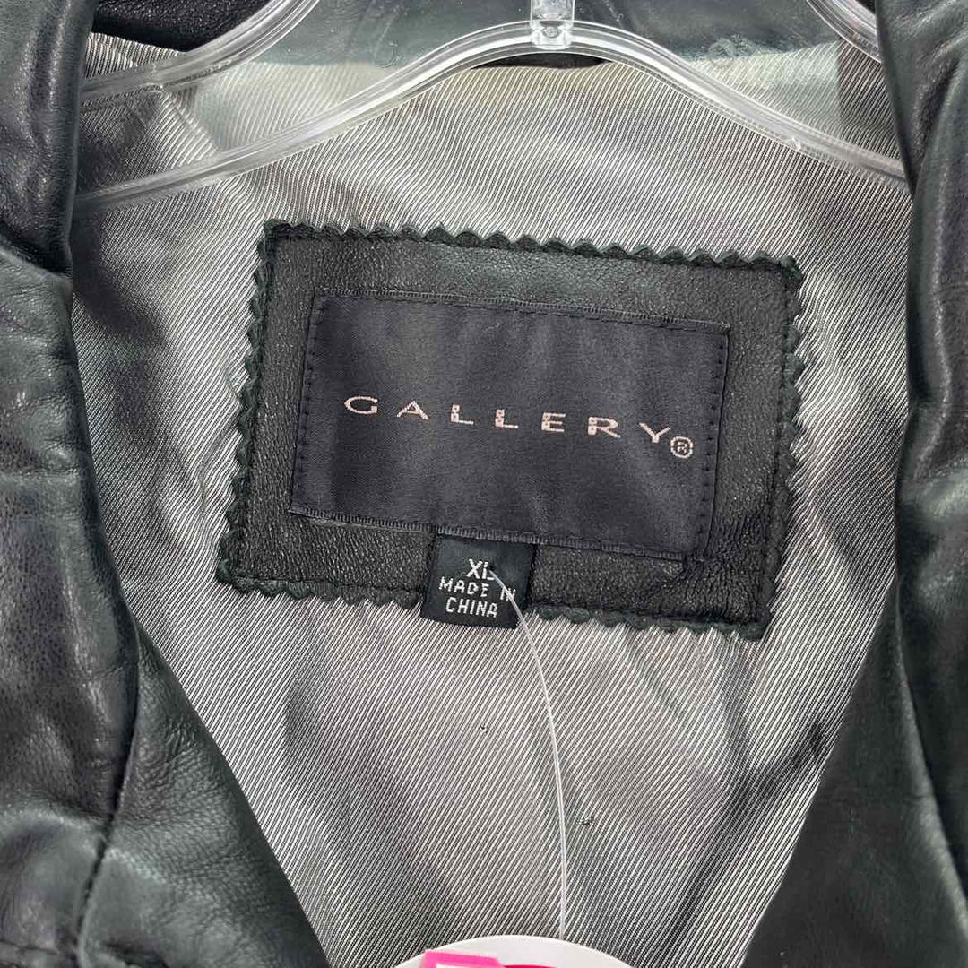 Size XL GALLERY Black Leather Jacket