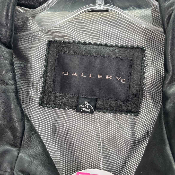 Size XL GALLERY Black Leather Jacket