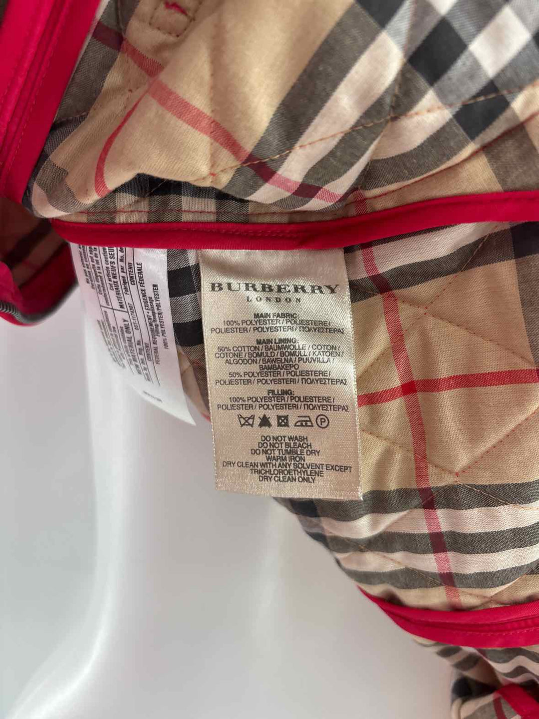 Size L Burberry Red Luxury - Jacket