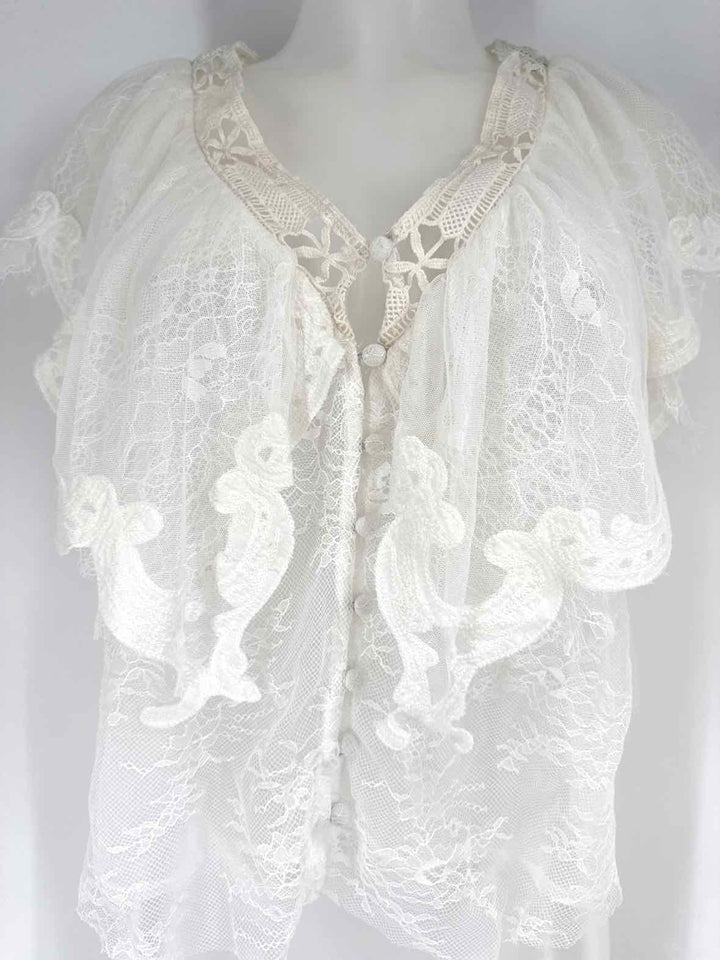 Size M Anthropologie Cream Shirt