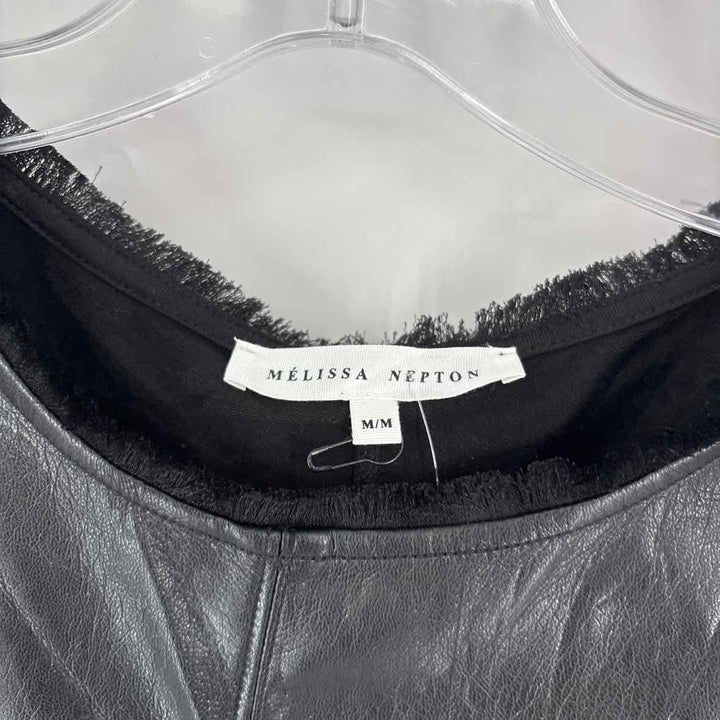 Size M MELISSA NEPTON Black Leather Shirt