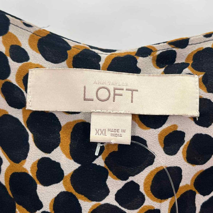 Size XXL LOFT Brown Print Shirt