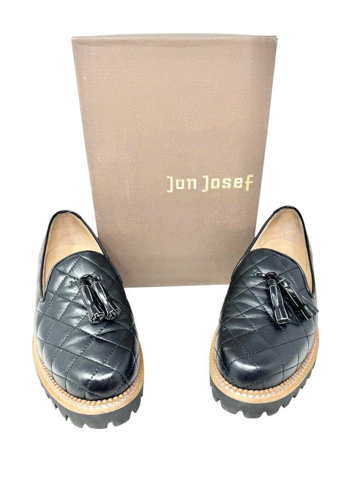 Shoe Size 40 JON JOSEF Black Leather Loafers