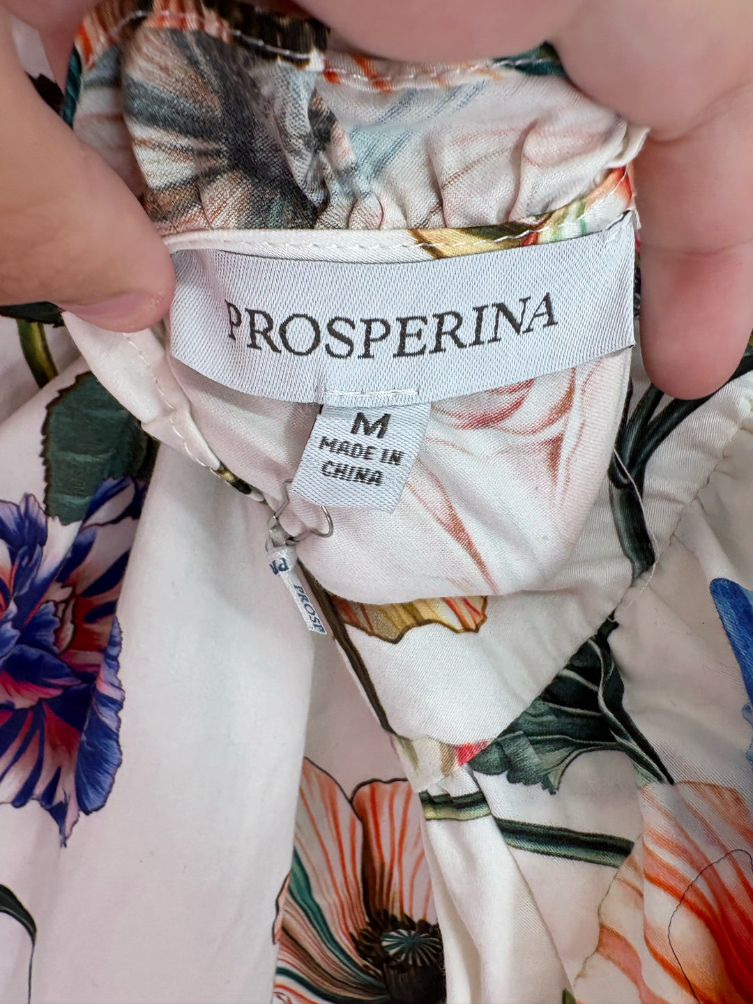 Size M White Print Dress