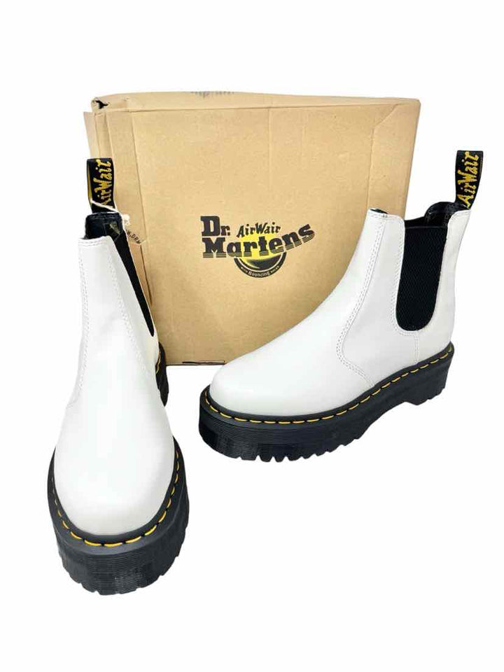 Shoe Size 39 DOC MARTENS White Leather Boots