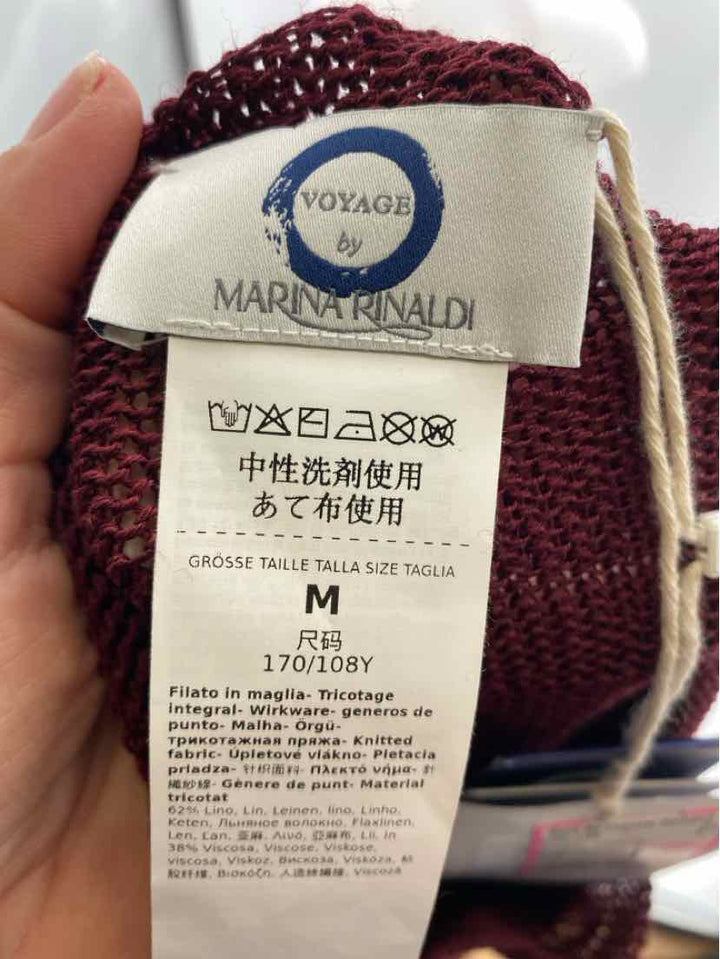 Size L MARINA RINALDI Burgundy Knit Sweater