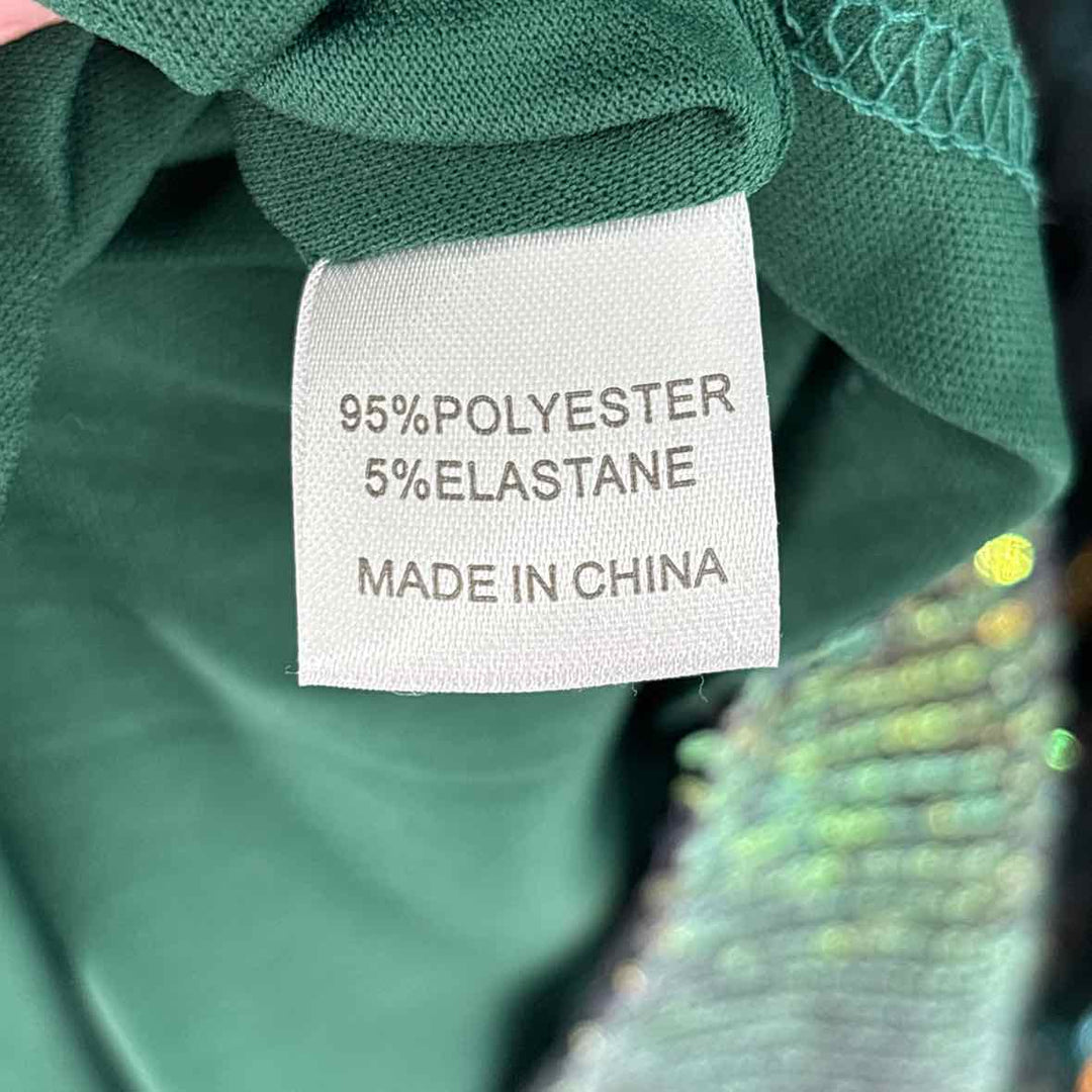 Size 4X Green Sequined Dress