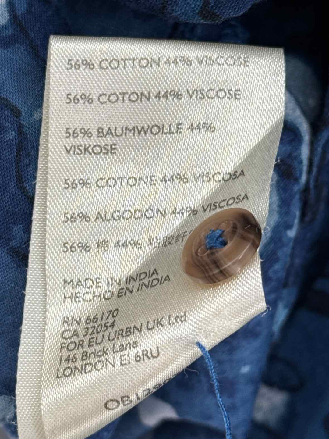 Size M Blue Print Shirt