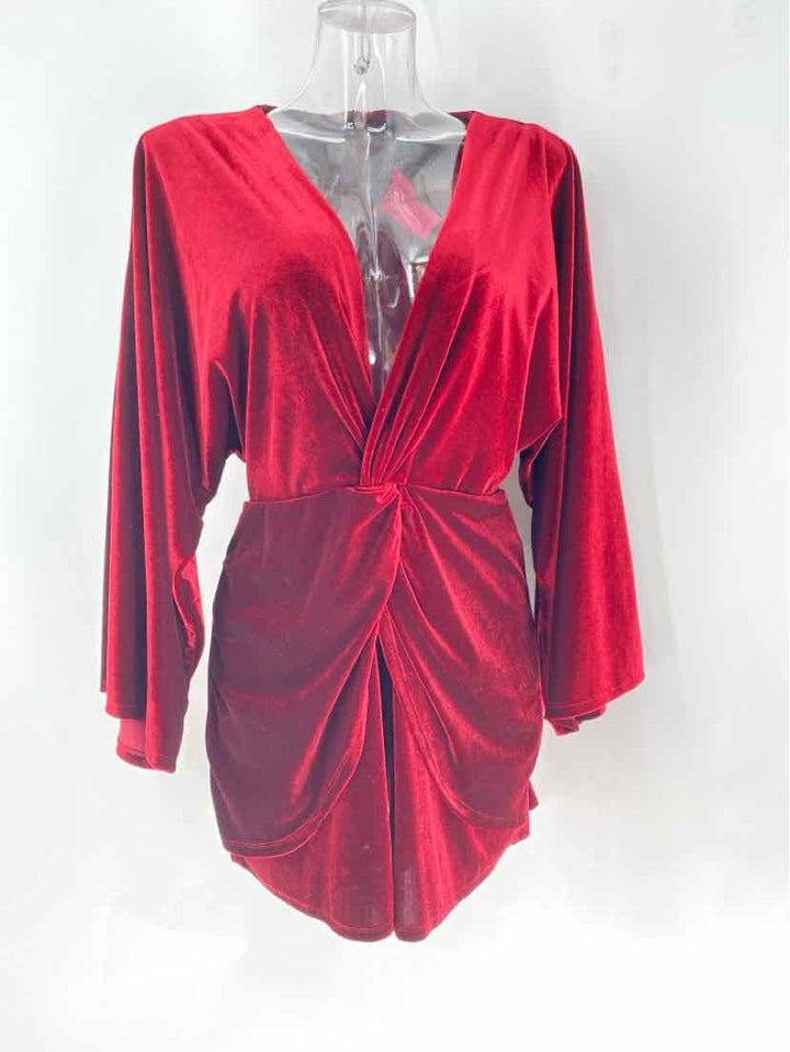 Size M FABRIK Burgundy Velour Dress
