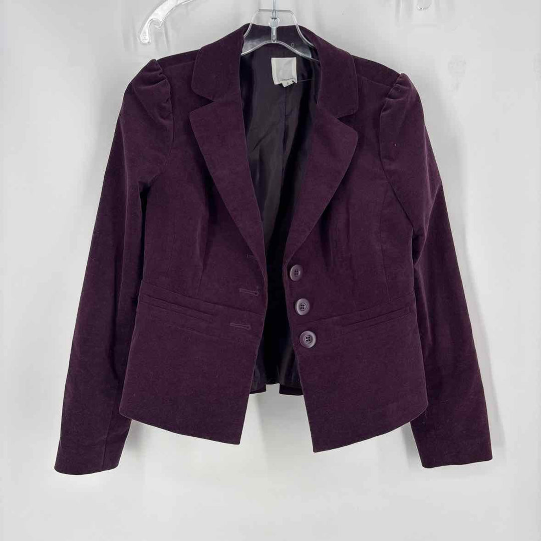 Size S HALOGEN Purple Velour Jacket