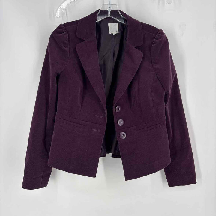 Size S HALOGEN Purple Velour Jacket