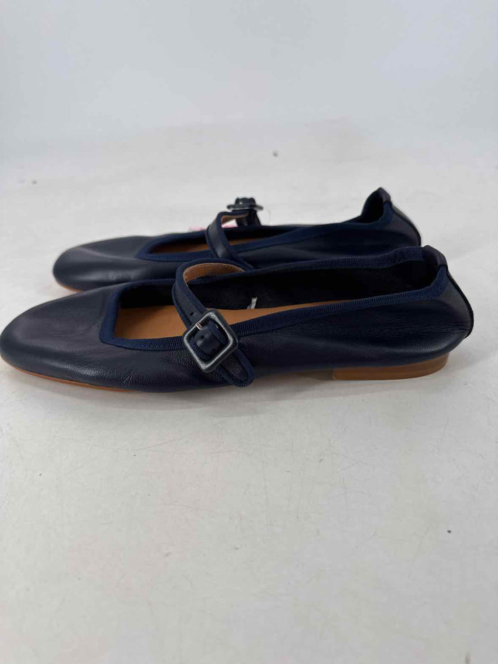 Shoe Size 38 Navy Leather Flats