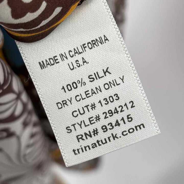 Size M TRINA TURK Yellow Silk Pants
