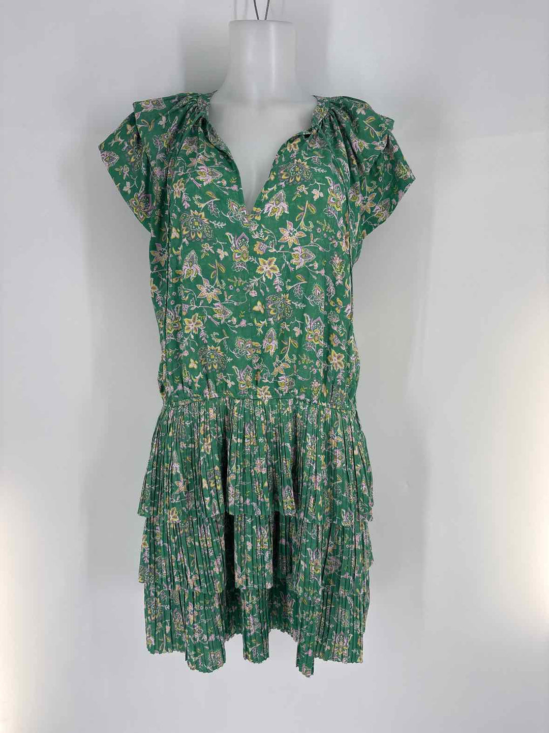 Size L CURRENT AIR Green Print Dress