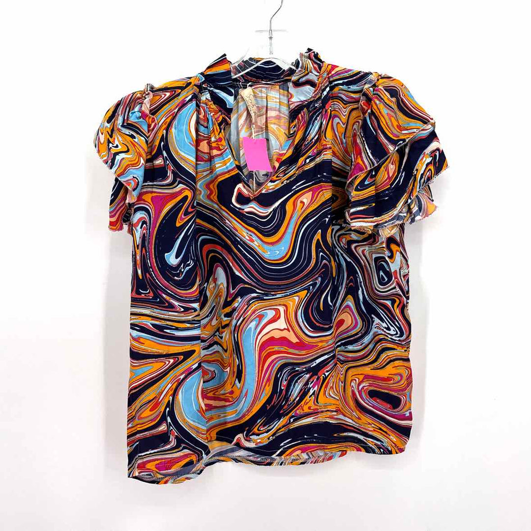 Size L Multi-Color Silk Shirt