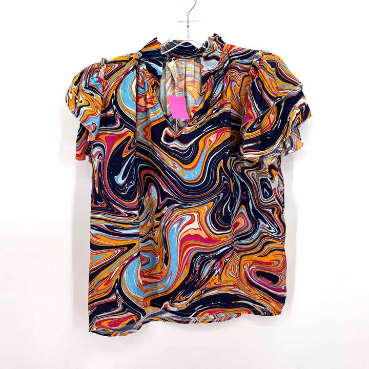 Size L Multi-Color Silk Shirt