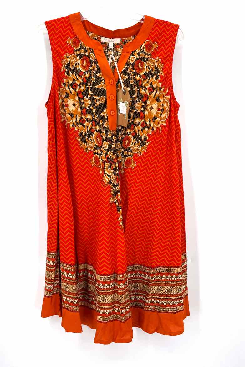 Size L ORANGE PRINT Dress