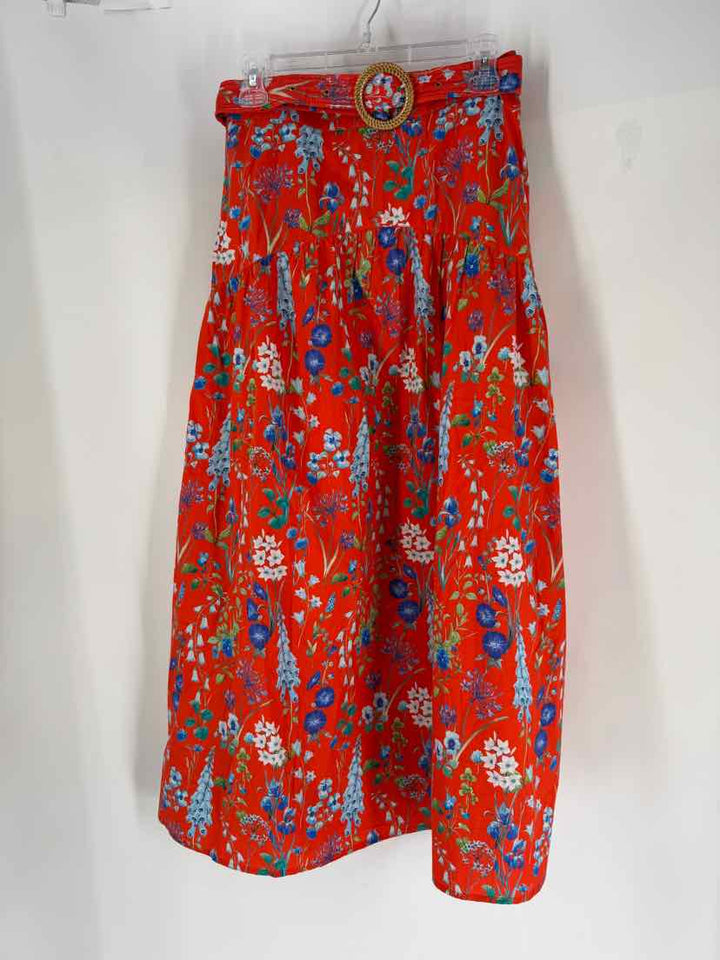 Size S OLIVIA JAMES Red Print Skirt