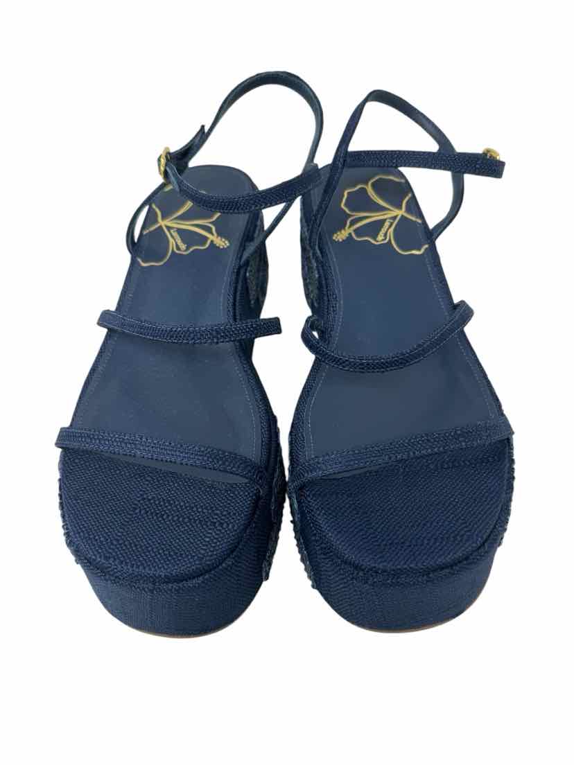 Shoe Size 9.5 LARROUDE Navy Sandals