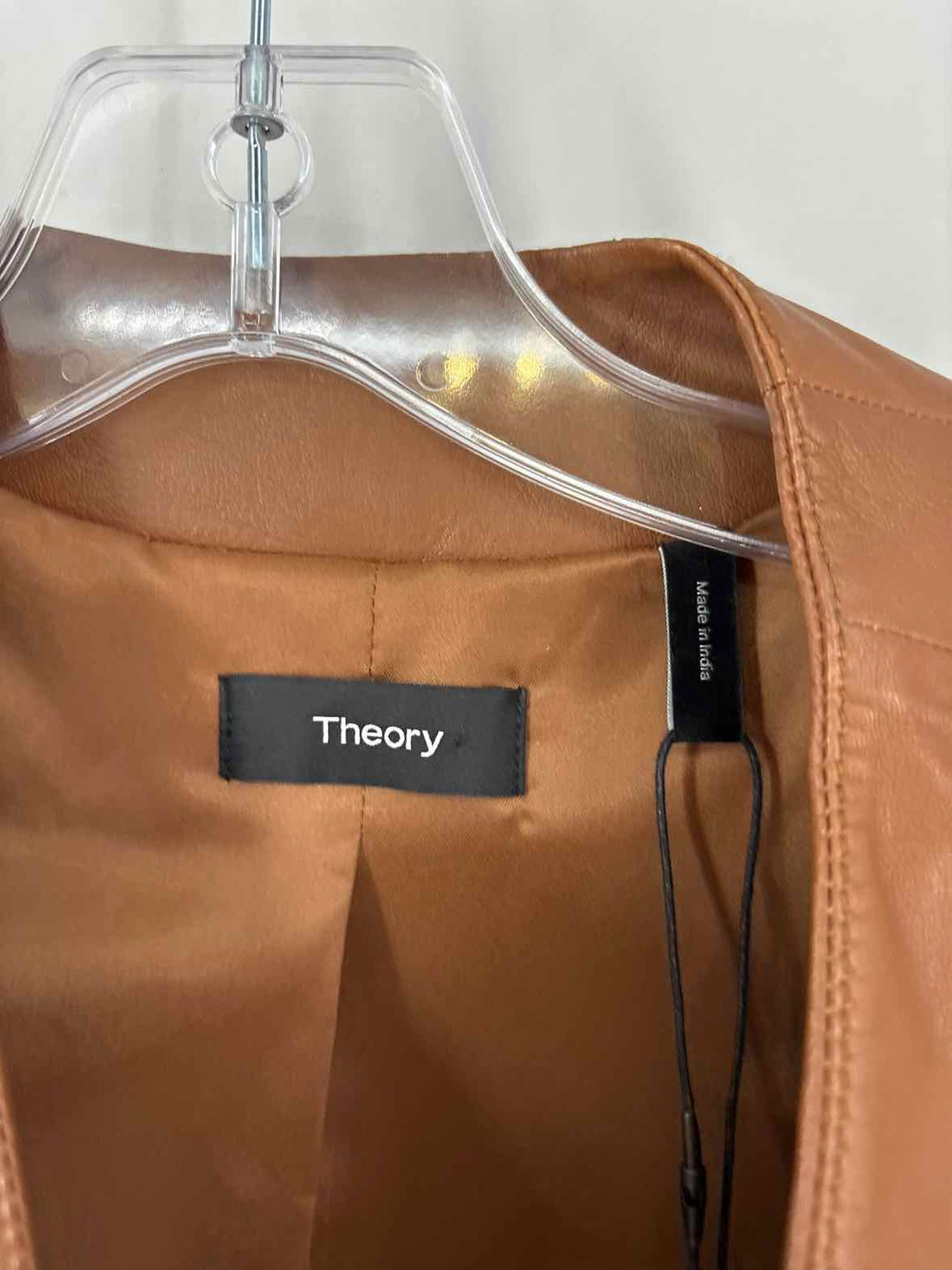 Size Petite THEORY Brown Leather Jacket