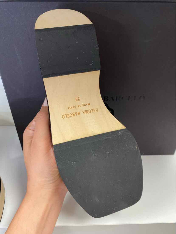 Shoe Size 39 Black Velour Luxury - Sandals