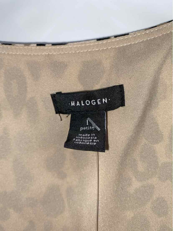 Size L HALOGEN Brown Print Dress