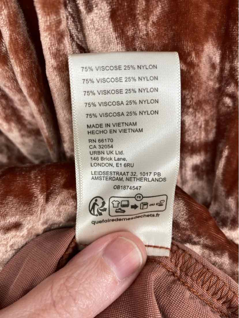 Size S FREE PEOPLE Brown Velour Shirt