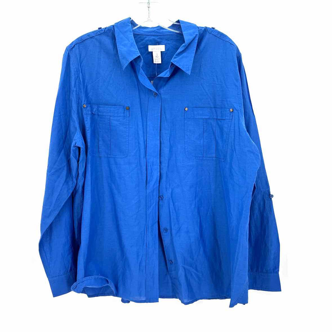 Size 3 Chico's Royal Blue Cotton Shirt